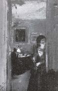 Living room and sister of the artist, Adolph von Menzel